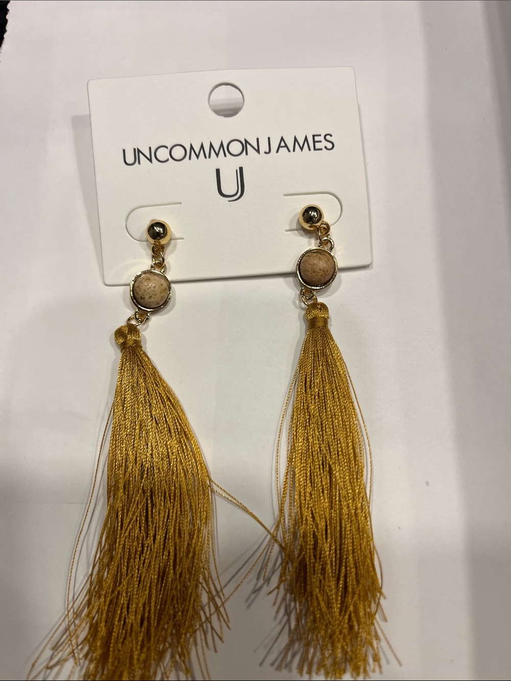 Uncommon James Mustard Gold Tassel Drop Earrings